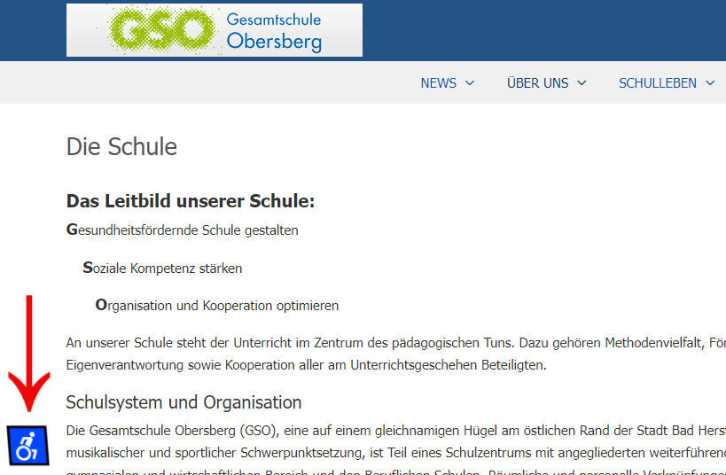 Hinweis zum Symbol zur Barrierefreiheit
